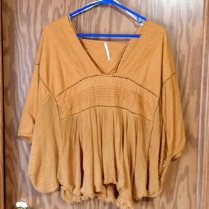 Free People Boho, festivals, party's, mustard colored shirt.  Size small.